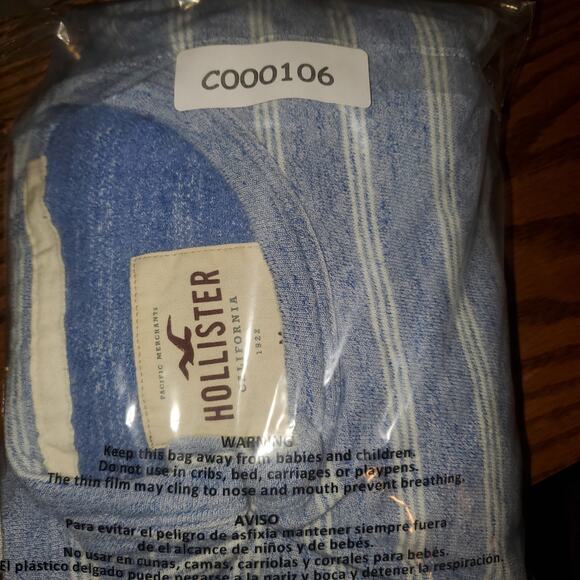 Hollister Blue Striped Long Sleeve Crewneck Shirt Size M - Picture 6 of 6